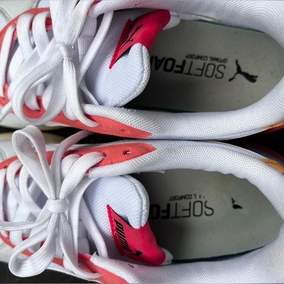 Puma White and Coral Sneakers - Picture 14 of 15